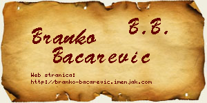 Branko Bačarević vizit kartica